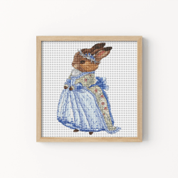Lady Bunny Cross Stitch Pattern, Cute Animal Cross Stitch Chart, Funny Cross Stitch, Counted Cross Stitch, Digital PDF