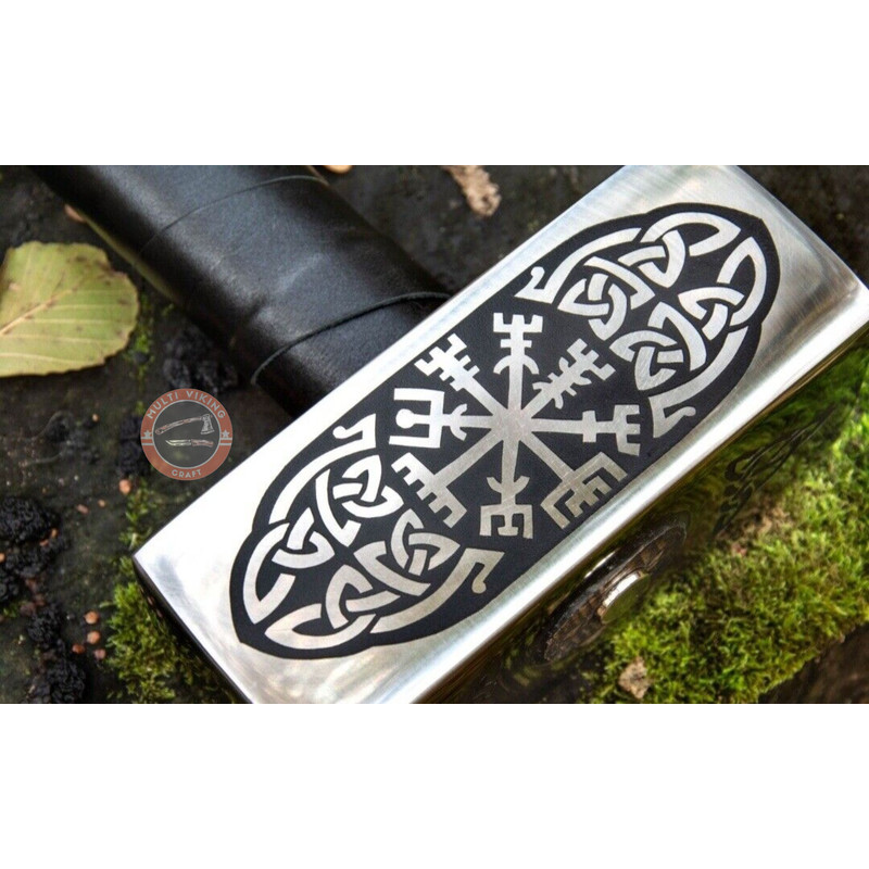 Viking Battle Hammer, Medieval War Hammer, Engraved Viking Hammer, Handmade Thor Hammer, Hand Forged Hammer, Father's Day Gift, Thor Hammer (2).jpg