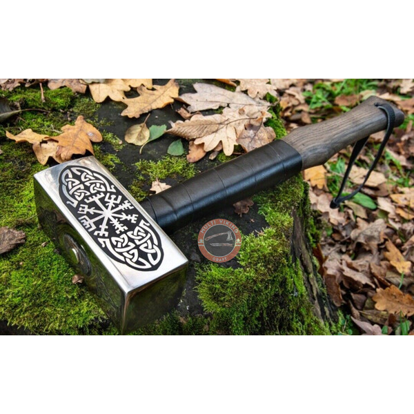 Viking Battle Hammer, Medieval War Hammer, Engraved Viking Hammer, Handmade Thor Hammer, Hand Forged Hammer, Father's Day Gift, Thor Hammer (3).jpg