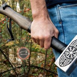 Viking Battle Hammer, Medieval War Hammer, Engraved Viking Hammer, Handmade Thor Hammer, Hand Forged Hammer,
