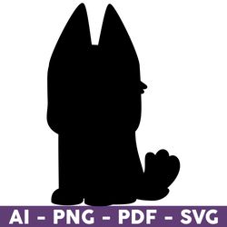 socks bluey silhouette svg, bingo svg, socks heeler svg, bluey svg, dog svg, bluey dog svg, cartoon svg - download file