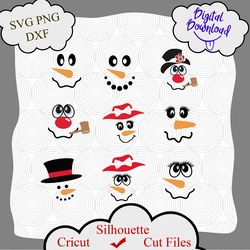 snowman svg bundle, snowman face, snowman png, snowman t shirt svg, christmas svg, snowman clip art, svg, dxf,png, jpg