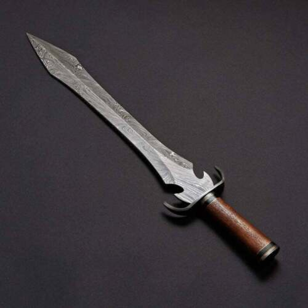 MasterpieceofSwordsmithing HandForgedDamascusSteelGladiatorSword20withWalnutWoodHandle