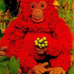 Crochet Safari Orangutan, monkey Crochet pattern  - Vintage pattern PDF Instant download