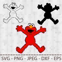 sesame street cookie monster elmo collection svg png jpeg digital cut vector files for silhouette studio cricut design
