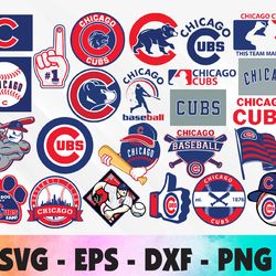 chicago cubs bundle logo,mlb team, basketball svg, png, eps, dxf