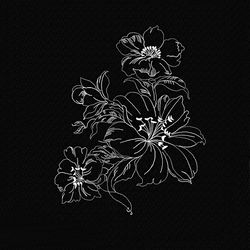 Lilies Embroidery design Lily flowers Machine embroidery design Embroidery Lily flowers Plants Single color design