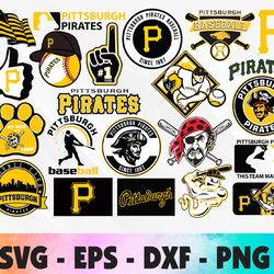 pittsburgh pirates bundle logo,mlb team, logo basketball, svg, png, eps, dxf