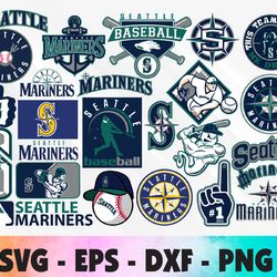 seattle mariners bundle logo,mlb team, logo basketball, svg, png, eps, dxf