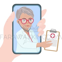 online general practitioner coronavirus internet vector set