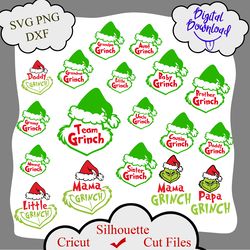 grinch family bundle, grinch svg, grinch quotes, mama grinch svg, papa grinch svg, little grinch svg, grinch cut file