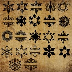 snowflake bundle, snowflake svg, flake winter svg, christmas svg, winter svg, christmas snowflake svg, silhouette