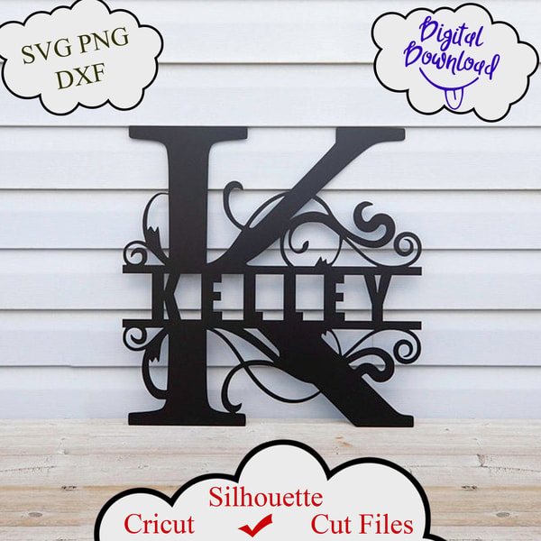 Split Monogram Design Split Monogram Svg, Split Letter Svg, Alphabet Svg Files for - Inspire ...