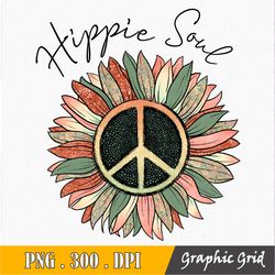 hippie soul svg cut file, peace sign  png, sunflower png,  floral png rainbow peace sign png