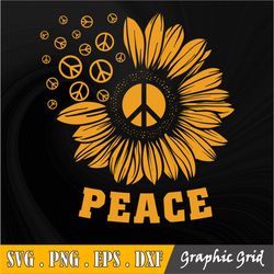 peace sunflower svg, peace svg, sunflower svg, peace day svg, world peace svg, peace for all svg, cricut cut file, subli