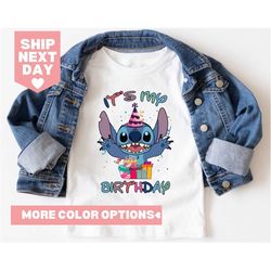 it's my birthday shirt, stitch shirt, disney shirt, stitch party shirt, disney birthday party, stitch birthday shirt, bi