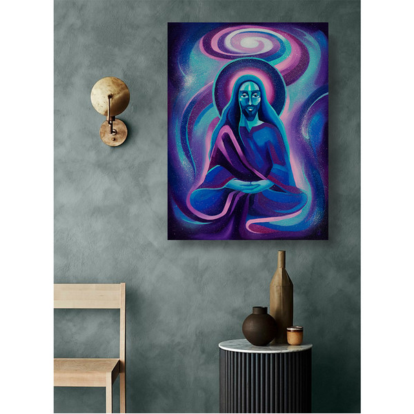 Jesus painting Meditation art Spiritual artwork Yoga decor Universe wall art Oil Paainting.jpg