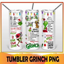 the grinch christmas tumbler wrap png, skinny tumbler png