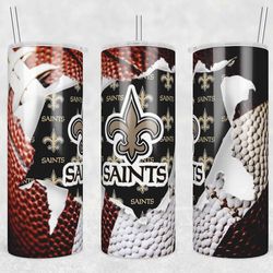 New Orleans Saints Football Tumbler Wrap, 20oz Tumbler Design Straight, NFL Football Tumbler Wrap Png, New Orleans Saint