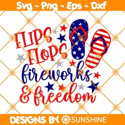 Flip Flops Fireworks Freedom Svg, 4th of july svg, Independence day svg, Fourth of July svg, USA Patriotic svg