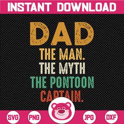 pontoon captain shirt for dad, pontoon gift png, pontoon boat png, dad the man the myth png