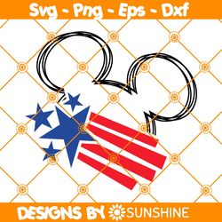 MIckey Head 4th of July Svg, 4th of july svg, Independence day svg, Fourth of July svg, Disney svg, File For Cricut Svg