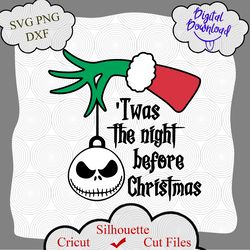 twas the night before christmas svg, disney christmas svg, nightmare before christmas svg, night before christmas shirt