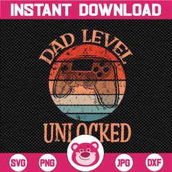 funny new dad png, dad level unlocked png, gaming png, first time dad, father's day gift idea, new super dad announcemen