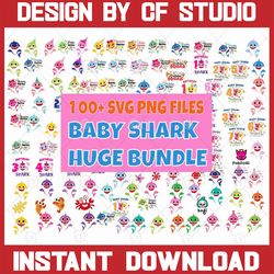 100 Baby Sharks Bundle Baby Shark Svg File,Baby Shark Birthday Svg, Baby Shark Famliy SVG, Png Shark's friends svg