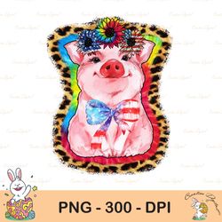 pig bubblegum sublimation, patriotic pig png, 4th of july pig, piggy bubblegum flowers flags, sublimation designs downlo