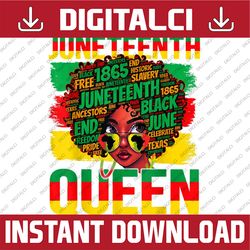 juneteenth queen celebrating 1865 afro black history black history, black power, black woman, since 1865 png sublimation