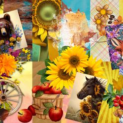 august digital scrapbooking kit, 82 pieces
