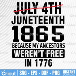 juneteenth day my ancestors weren't free in 1776 svg, july 4th gift png file, american pride gift svg png