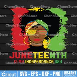 juneteenth is my independence day svg, black women svg, black history svg, afro women svg png digital download