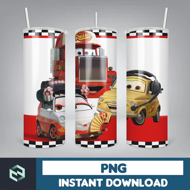 Cars tumbler design, 20 oz skinny tumbler design, sublimation image, tumbler wrap, Cars cup, Cars sublimation, tumbler design, 20oz (7).jpg