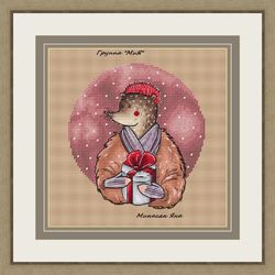 christmas otter cross stitch pattern, cute animals cross stitch, nerdy cross stitch, nursery cross stitch, digital pdf