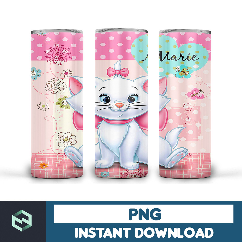Cat Marie seamless, Cat Marie Pattern, 20 OZ Tumbler Sublimation Design, download template with dog, Cat Marie Tumbler YOU PRINT (31).jpg