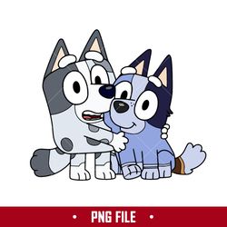 bluey socks and muffin dog png, bluey png, cartoon png digital file