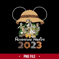 Adventure Awaits 2023 Mickey And Friend Safari Hat Png, Mickey And Friend Png, Disney Vaciton Png Digital File