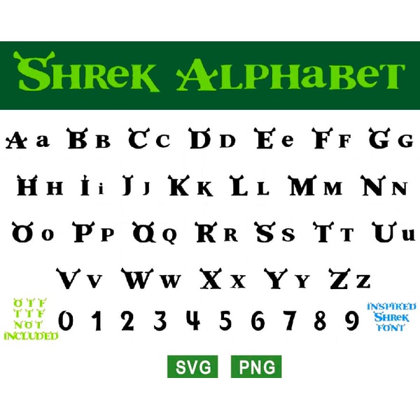 disney shrek font svg, shrek movie font svg, shrek alphabet - Inspire ...