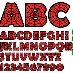 spiderman font svg, supehero font svg, marvel font svg, spiderman logo font svg png