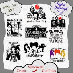 friends halloween svg, jason voorhees, freddy krueger, horror, sublimated printing, bad witch, i smell children svg, png