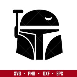 boba fett helmet svg, boba fett svg, star wars svg, png dxf eps digital fille