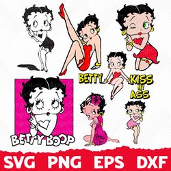 Betty Boop SVG Bundle,Betty Boop Layered,SVG, Easy Cut,Tshirt print Betty Boop Png,Cricut Cut File,Silhouette,Cut File