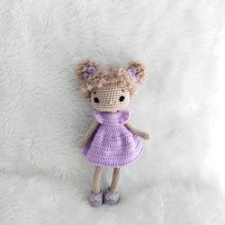 crocheted doll in removable clothes, a great gift for a girl