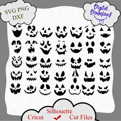 pumpkin face svg bundle, cute halloween faces svg, pumpkin clipart pack, nightmare svg, halloween svg, pumpkin face png