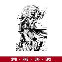 darth vader star wars svg, darth vader silhouette svg, star wars svg, png dxf eps digital file