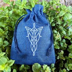 Evenstar Embroidered DnD Dice Bag, Lord of Rings Inspired D&D Dice Pouch, Arwen LOTR Embroidery, Dungeons and Dragons