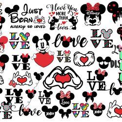 disney love svg, mickey and minnie valentine svg, disney valentine's day love svg png