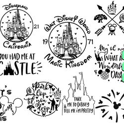 disneyland castle svg, disneyland fireworks svg, cinderella castle svg png